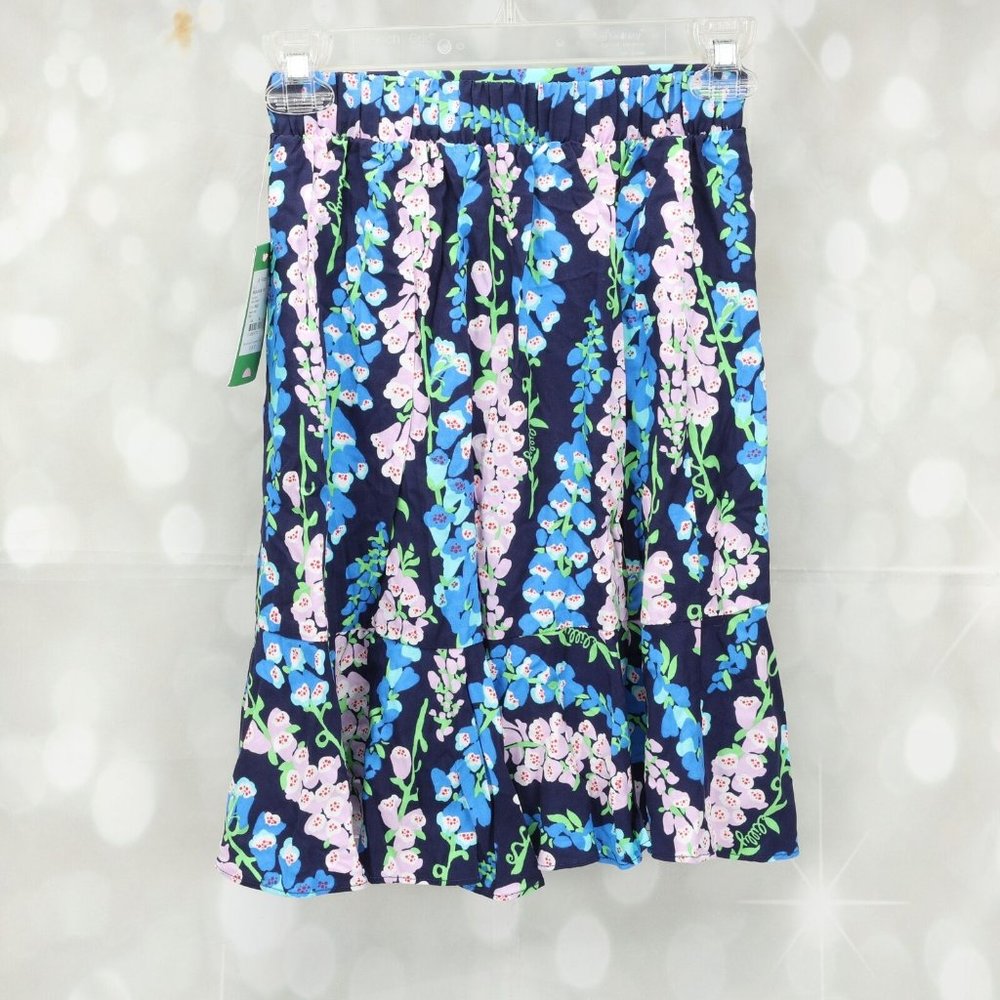 Lilly Pulitzer Abella Floral Designer Skirt Size XS Blue Multicolor A-Line